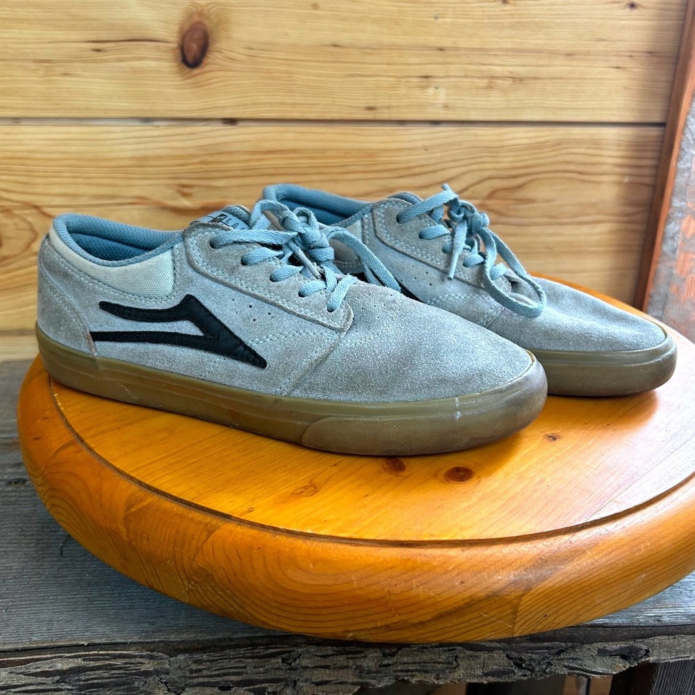 Lakai Griffin Mens 5.5 Skate Shoes Blue‎ Grey Suede Gum Sole Skateboard Prep